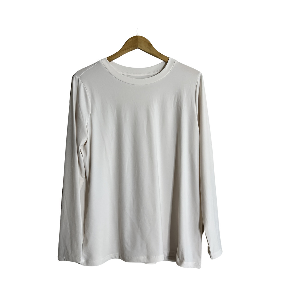 SUSAN GRAVER Modern Essentials Liquid Knit Tunic White XL Petite